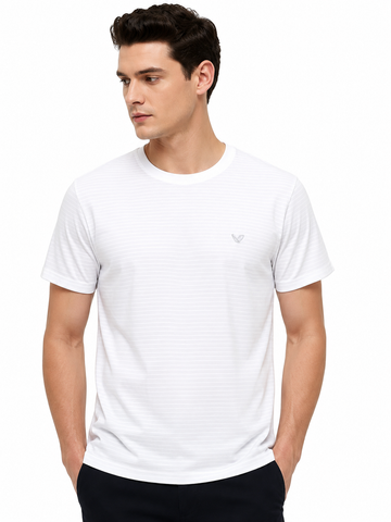 Men's Premium White Performance Crew Neck T-Shirt