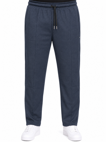 Men's Navy Blue Textured Track Pants