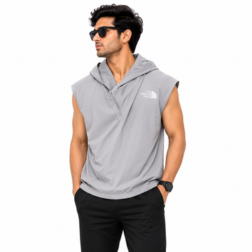 Men's Lightweight Sleeveless Hooded Windbreaker