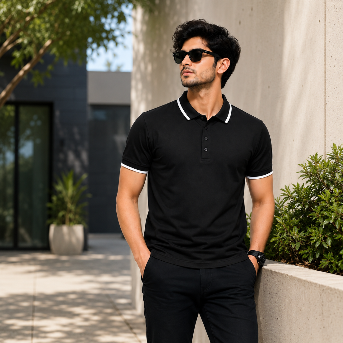 Men's Classic Black Polo Shirt